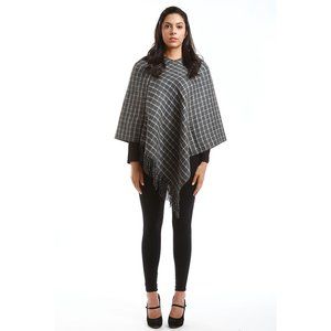 LOF Loose Checkered and Plaid Pullover Poncho